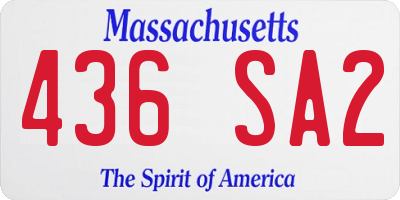 MA license plate 436SA2