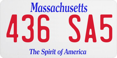 MA license plate 436SA5