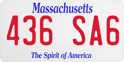 MA license plate 436SA6