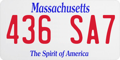 MA license plate 436SA7