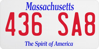 MA license plate 436SA8