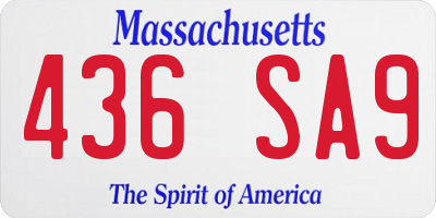 MA license plate 436SA9