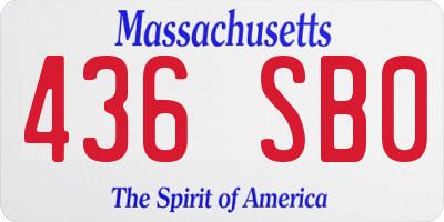 MA license plate 436SB0