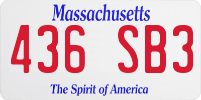 MA license plate 436SB3