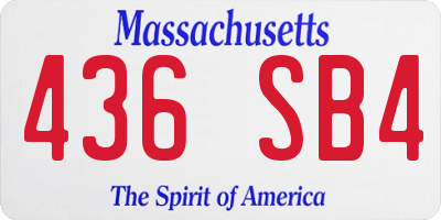 MA license plate 436SB4