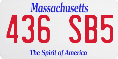 MA license plate 436SB5