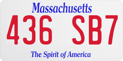 MA license plate 436SB7