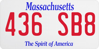 MA license plate 436SB8