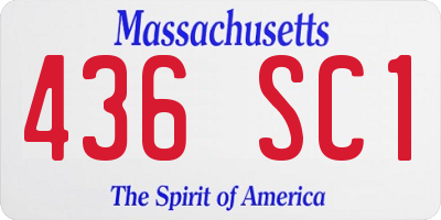 MA license plate 436SC1