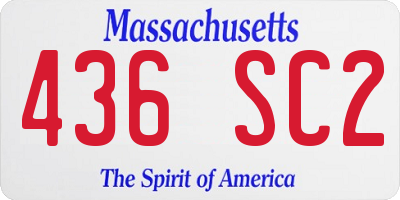 MA license plate 436SC2