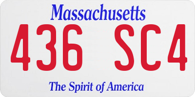 MA license plate 436SC4