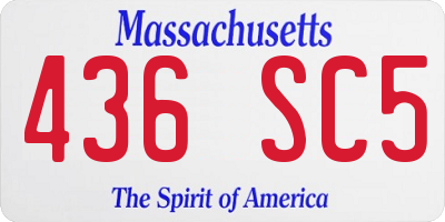 MA license plate 436SC5