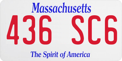 MA license plate 436SC6