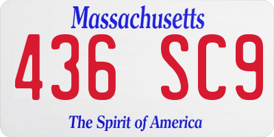 MA license plate 436SC9