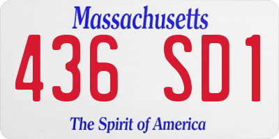 MA license plate 436SD1