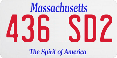MA license plate 436SD2