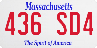 MA license plate 436SD4