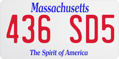 MA license plate 436SD5
