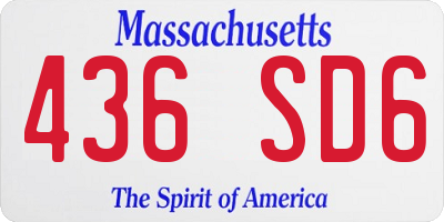 MA license plate 436SD6