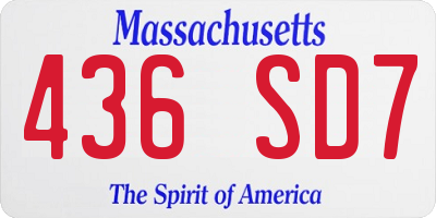 MA license plate 436SD7