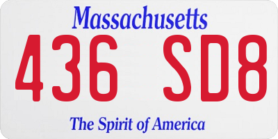 MA license plate 436SD8