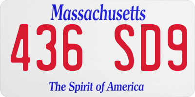 MA license plate 436SD9