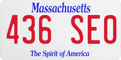 MA license plate 436SE0