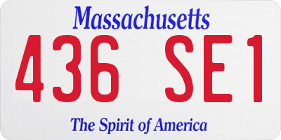 MA license plate 436SE1