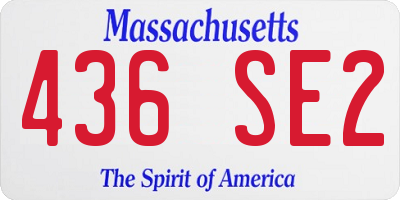 MA license plate 436SE2