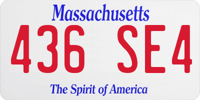 MA license plate 436SE4