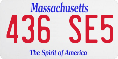 MA license plate 436SE5
