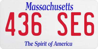 MA license plate 436SE6