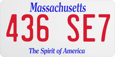 MA license plate 436SE7