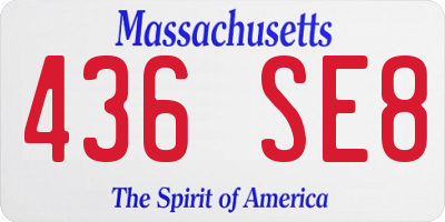 MA license plate 436SE8
