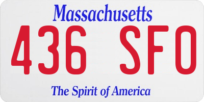 MA license plate 436SF0