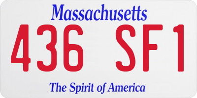 MA license plate 436SF1