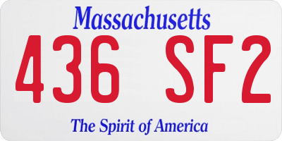 MA license plate 436SF2