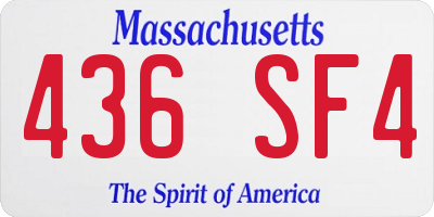 MA license plate 436SF4
