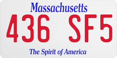 MA license plate 436SF5