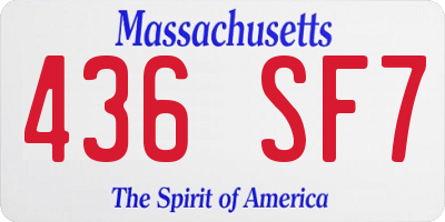 MA license plate 436SF7