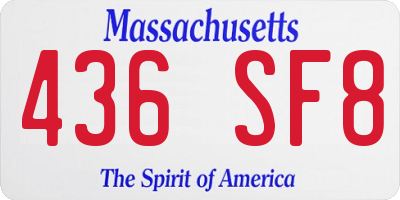 MA license plate 436SF8