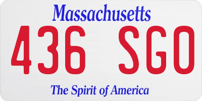 MA license plate 436SG0