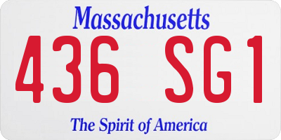 MA license plate 436SG1
