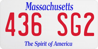 MA license plate 436SG2