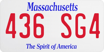 MA license plate 436SG4