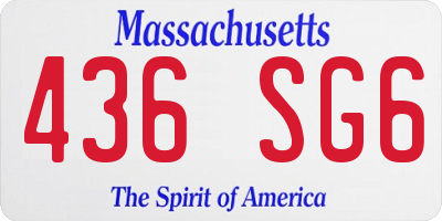 MA license plate 436SG6
