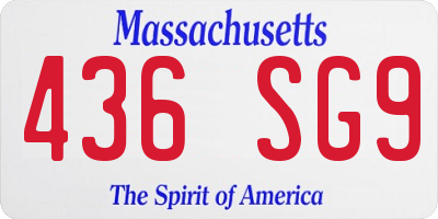 MA license plate 436SG9