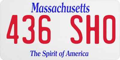 MA license plate 436SH0