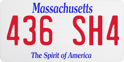 MA license plate 436SH4