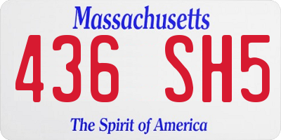 MA license plate 436SH5